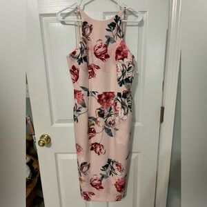 Black Halo pink floral dress